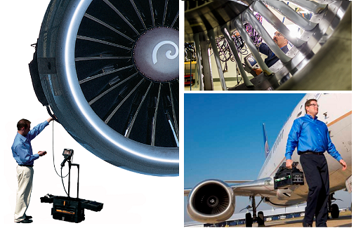 使用韋林工業內窺鏡對飛機發動機葉片進行檢測測量 韋林工業內窺鏡對飛機發動機葉片凹坑進行檢測測量