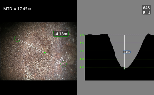 工業(yè)內(nèi)窺鏡檢測并測量凹坑缺陷 工業(yè)內(nèi)窺鏡檢測并測量凹坑缺陷
